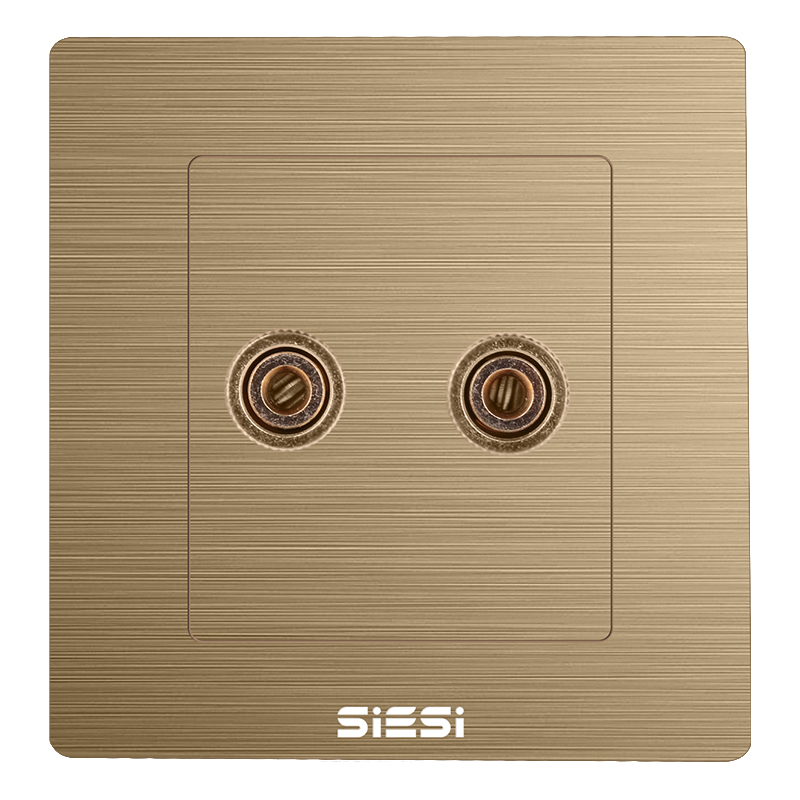 一位两孔音响插座-V6富贵金-PA视讯照明官网