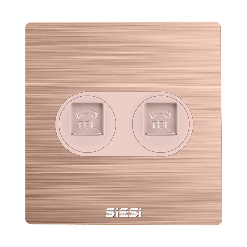 二位电话插座-V6玫瑰金-PA视讯照明官网