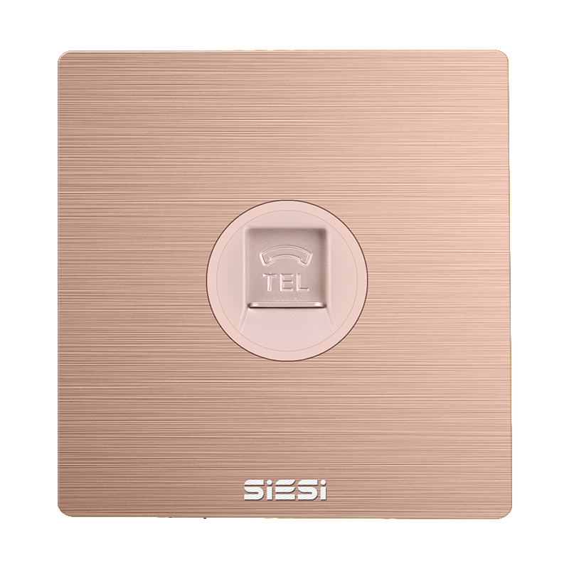 一位电话插座-V6玫瑰金-PA视讯照明官网