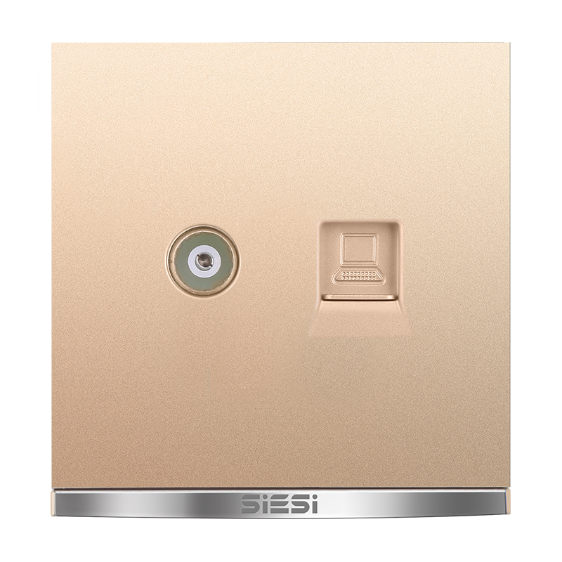 一位电视电脑插座-V9玫瑰金-PA视讯照明官网