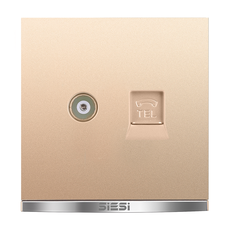 一位电视电话插座-V9玫瑰金-PA视讯照明官网
