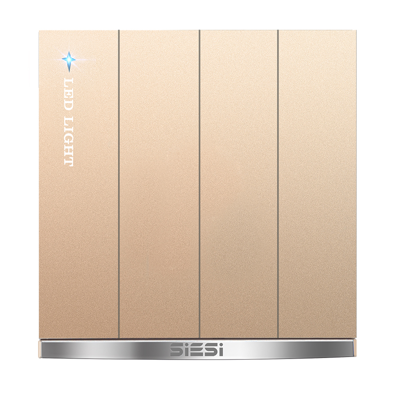 10A四位（单/双）控开关-V9玫瑰金-PA视讯照明官网