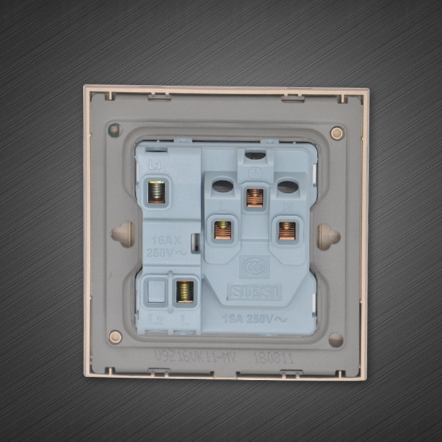 16A三极插座带（单/双）控开关-V9太空灰-PA视讯照明官网