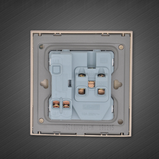 10A二三极插座带（单/双）控开关-V9太空灰-PA视讯照明官网